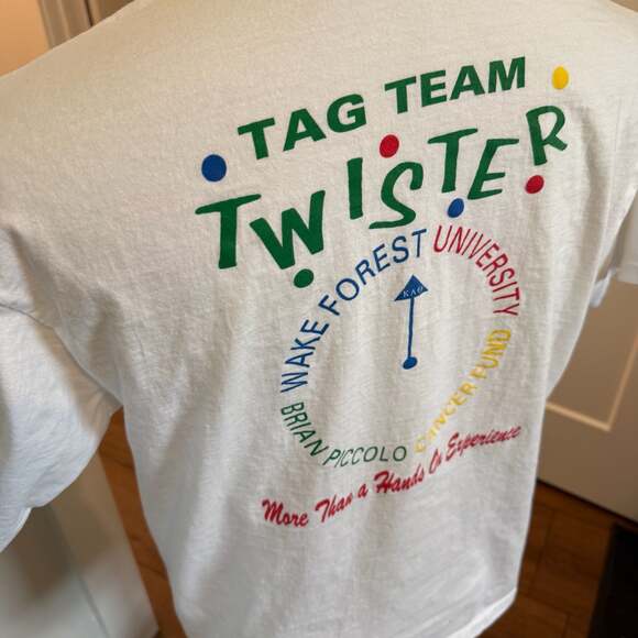 Vintage 90s Wake Forest University Kappa Alpha Theta Tag Team Twister Charity T- - Picture 4 of 5